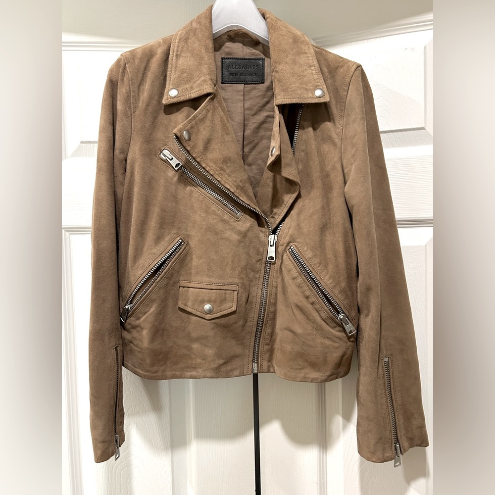 All saints goat leather suede jacket